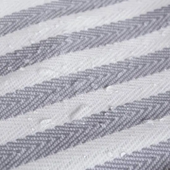 DII&reg; Round Stripes PE-Coated Herringbone Woven Cotton Laundry Bin Set Gray {7}