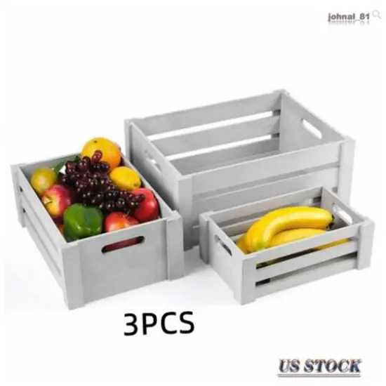 NEX&trade; Distressed Wood Storage Containers Display Risers Set Dark Gray {5}