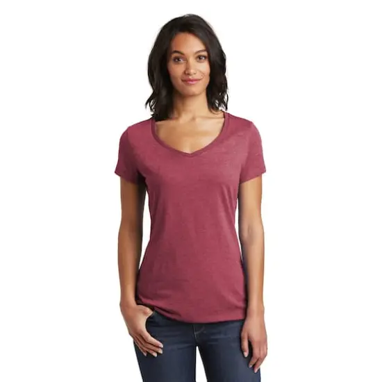 District&reg; Very Important Tee&reg; Heathered Women's V-Neck T-Shirt Heathered Cardinal {4}