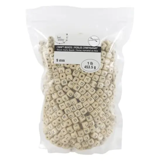 Alphabet Wooden Cube Beads, 9mm by Bead Leading&trade; {3}