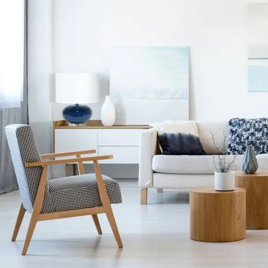 Lalia Home 15.25" Ovaloid Glass Table Lamp with White Shade Blue {6}