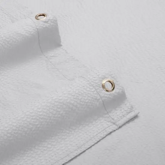 Bath Bliss White Microfiber Soft Touch Seersucker Design Shower Curtain Liner {5}
