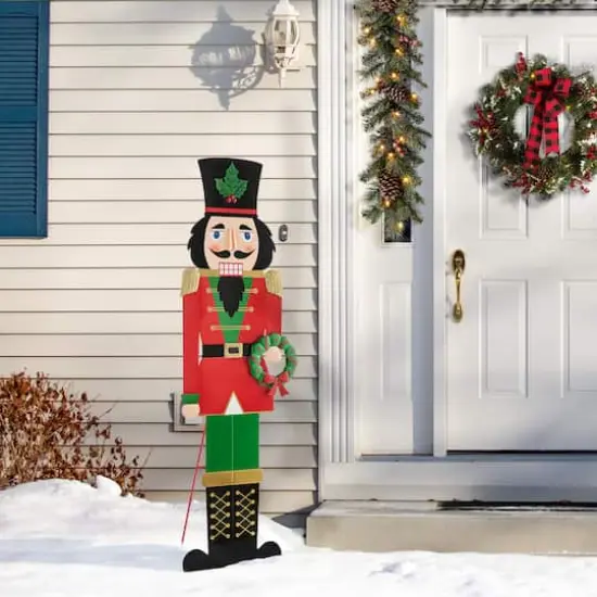 Glitzhome&reg; 60" Metal Nutcracker Porch D&eacute;cor {3}