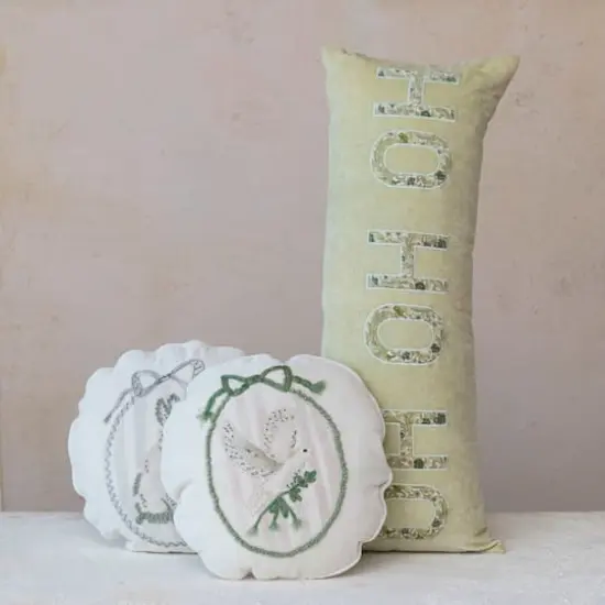 Hello Honey&reg; 32" Ho Ho Ho Cotton Velvet Lumbar Pillow {3}