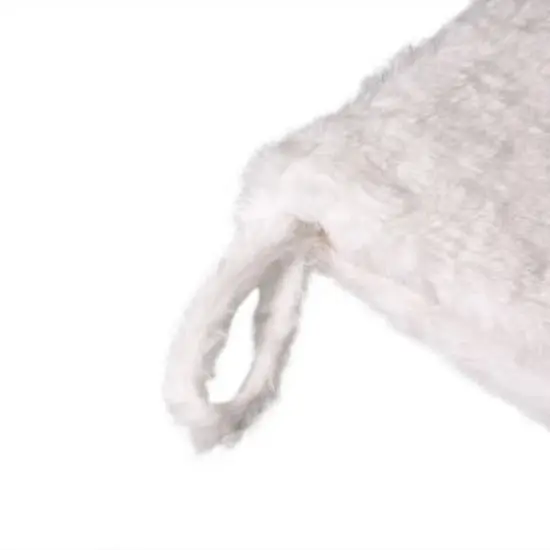 Glitzhome&reg; 21" White Plush with Snowflake Christmas Stocking {4}