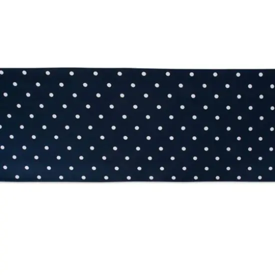 White/Navy Reversible Polka Dot Table Runner 14" x 90" {6}