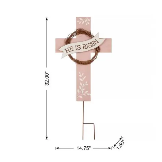 Glitzhome&reg; 32" Easter He is Risen Yard Stake {7}