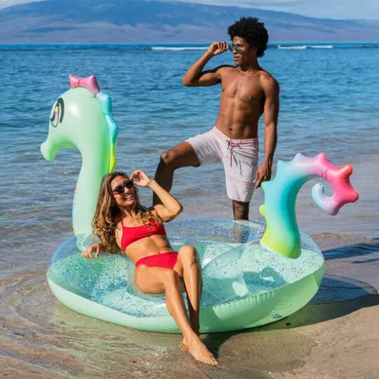 PoolCandy Glitterfied&reg; Gigantic Seahorse Pool Raft {3}