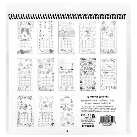 Leisure Arts&reg; Dot Art 12'' x 12'' Calendar {3}