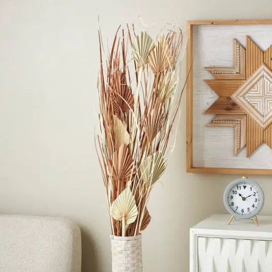 Natural Brown Dried Fan Palm Leaf & Grass Bundle {6}