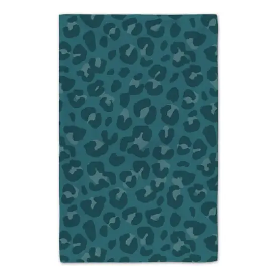 Good Cooking Vibes Only Leopard Tea Towel Set Teal {6}