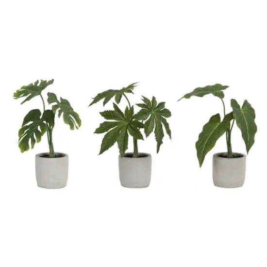 Green Potted Foliage Set, 10", 10.5" & 11.5" {1}