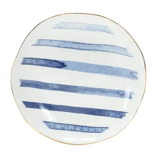 7" Coastal Tie-Dye Design Ceramic Plate Set {4}