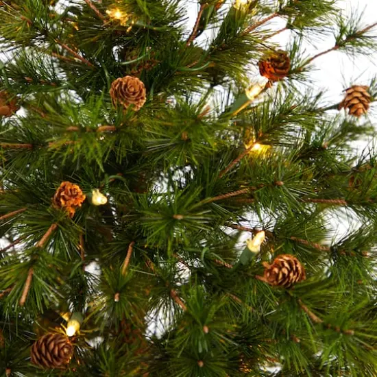 3ft. Pre-Lit Colorado Mountain Pine Artificial Christmas Tree, Clear LED Lights {4}