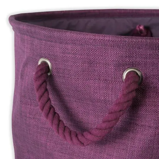 Medium Eggplant Polyester Variegated Round Bin {6}