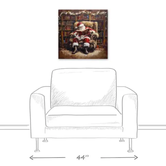 Santa Cozy Library 20" x 20" Canvas Wall Art {4}