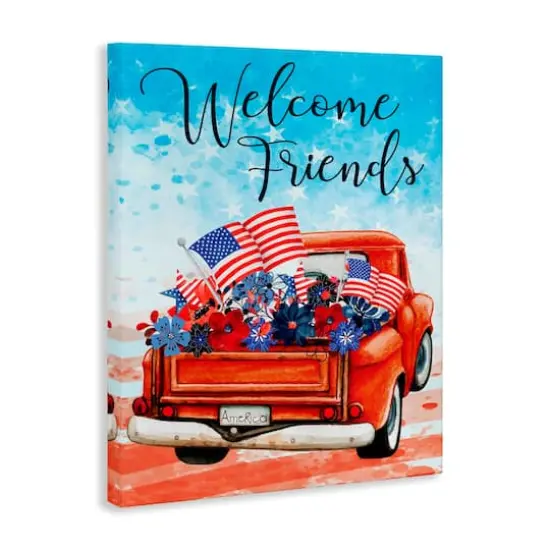 Stupell Industries Welcome Friends Americana Pickup Truck Canvas Wall Art {4}