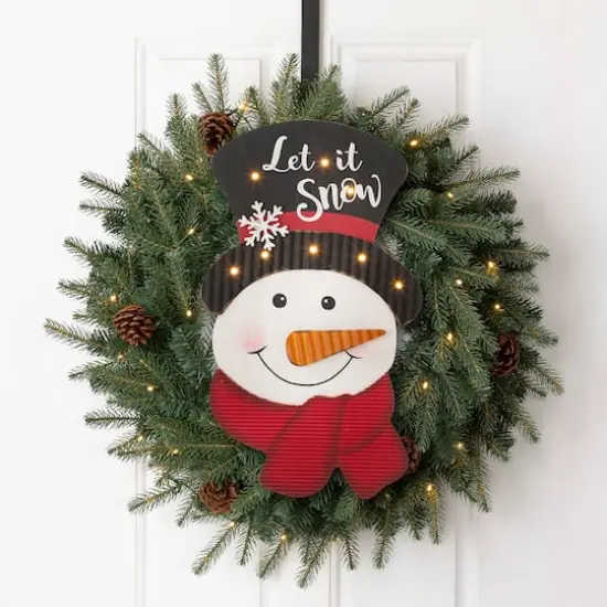 Glitzhome&reg; 19" Lighted Snowman Wall D&eacute;cor {4}