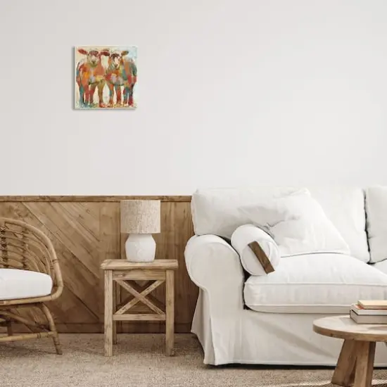 Stupell Industries Abstract Sheep Pair Contemporary Rustic Patchwork Pattern,12" x 12" {3}