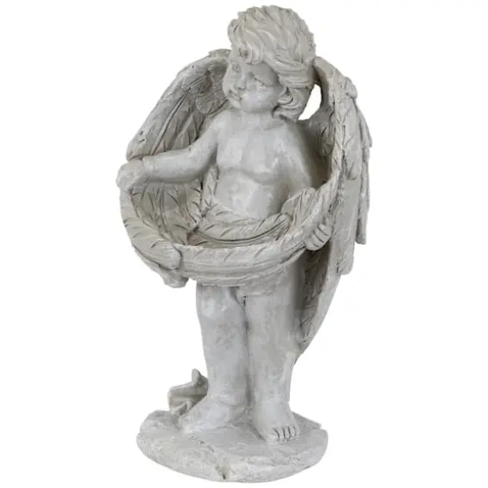8" Cherub Wrapped in Wings Outdoor Garden Statue {4}