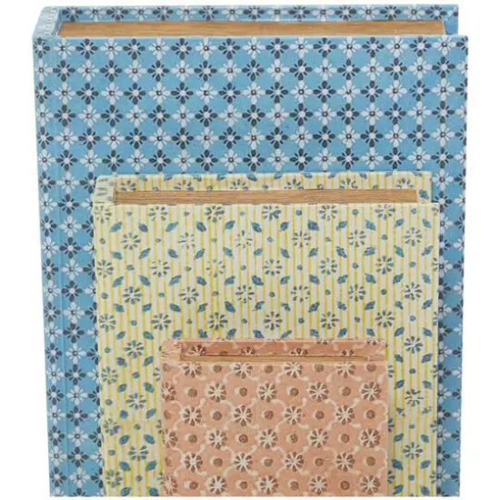 Floral Canvas Faux Book Box Set {5}