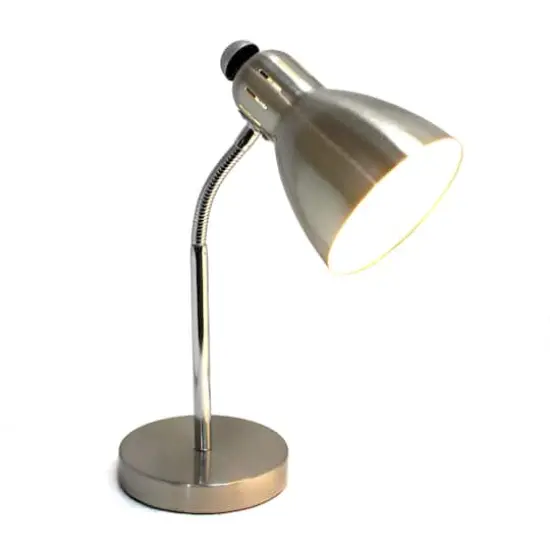 Simple Designs&trade; 16" Brush Nickel Semi-Flexible Desk Lamp {3}