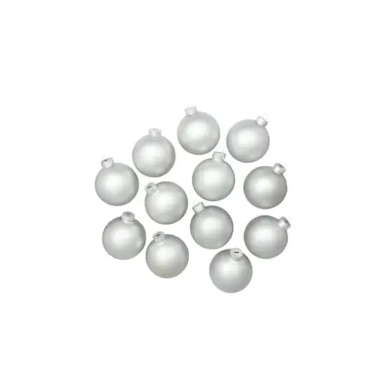 Whitehurst 12ct. 2.75" Matte Glass Ball Ornaments Silver Matte {3}