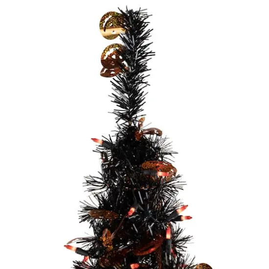 4ft. Fall Harvest Pop Up Artificial Thanksgiving Tree with Pumpkins, Orange Lights {5}
