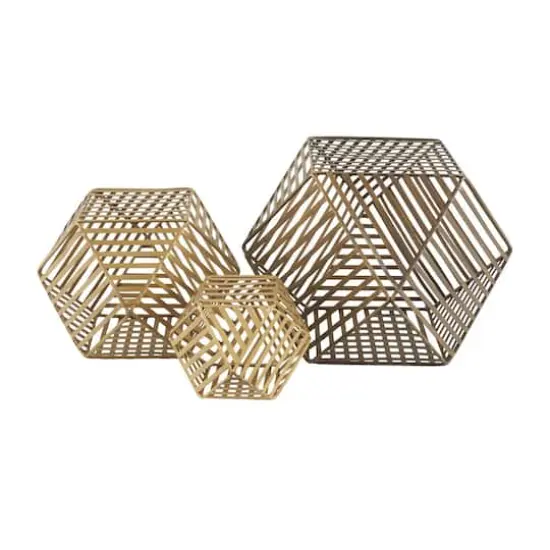 Gold Metal Geometric Sculpture Set, 3ct. {3}