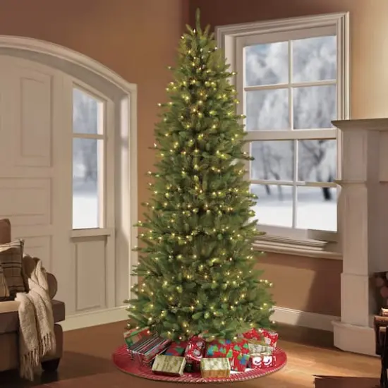 7.5ft. Pre-Lit Slim Fraser Fir Artificial Christmas Tree, Clear Lights {3}