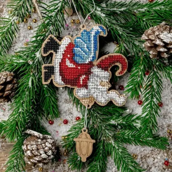 Wonderland Crafts Angel Santa Ornament Bead Embroidery on Wood Kit {3}