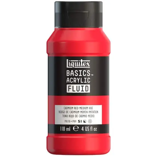 Liquitex&reg; BASICS&reg; Acrylic Fluid, 4oz. Cadmium Red Medium Hue {1}