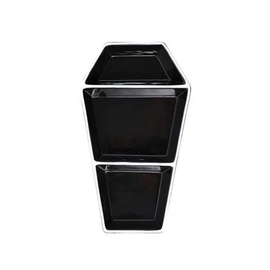 12" Black Coffin 3-Section Ceramic Platter by Ashland&reg; {1}