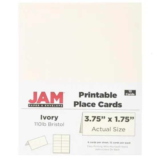 JAM Paper Printable Place Cards, 12ct. Ivory {5}