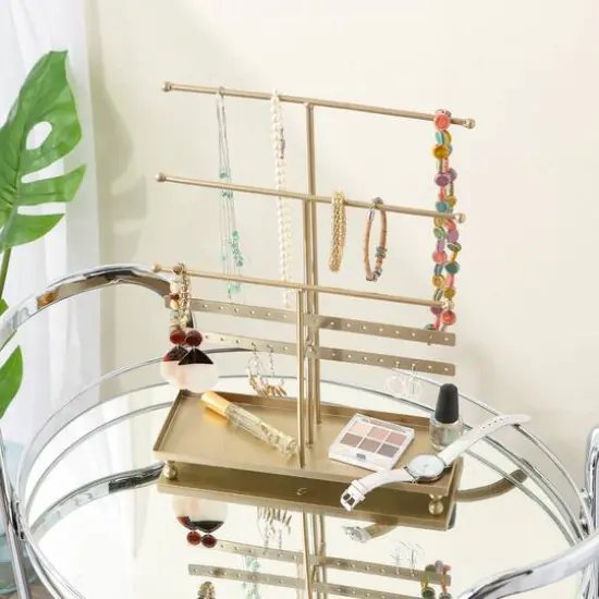 DII&reg; 3 Tier Jewelry Organizer Rose Gold Matte {6}