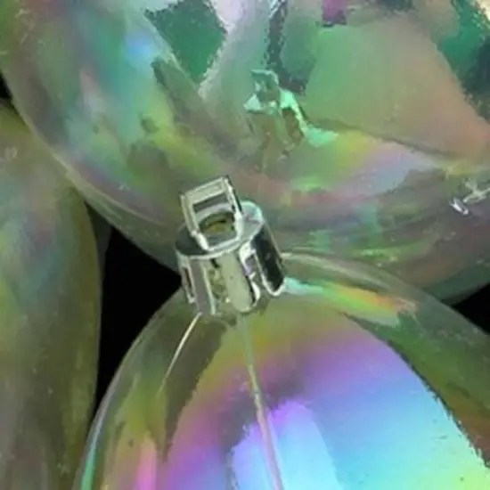 3ct. 4.75" Clear Shatterproof Iridescent Christmas Teardrop Ornaments {3}