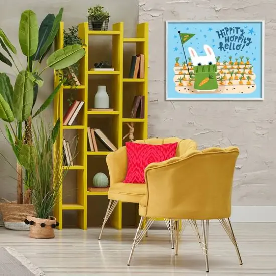 Stupell Industries Hippity Hoppity Hello Bunny Framed Giclee Art White {3}