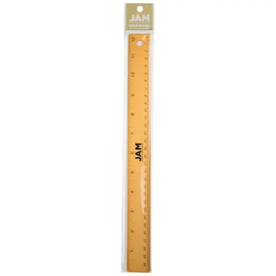JAM Paper Metallic Stainless Steel Rulers, 12ct. Gold {4}