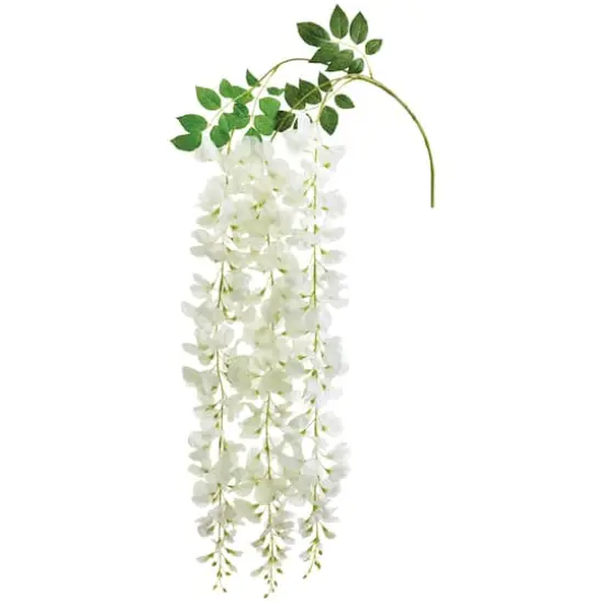 White Wisteria Hanging Spray {1}