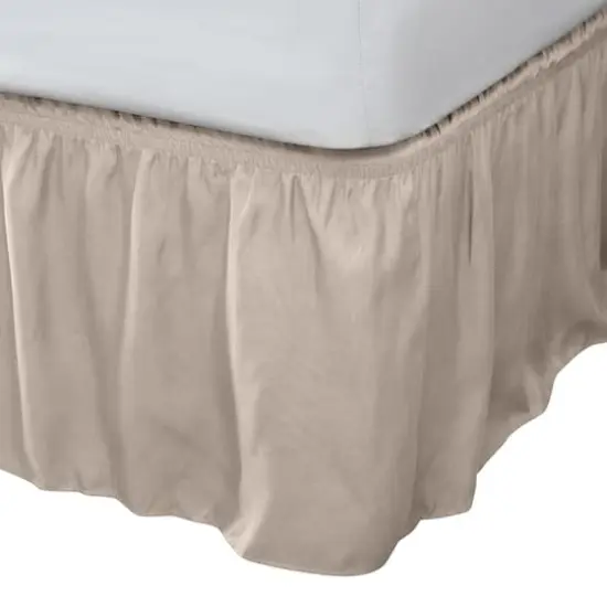 Home Details King/Queen Wraparound Bed Ruffle Beige {1}