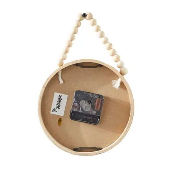 10" Traditional White Wood Wall Clock with Rope Strap Set {6}