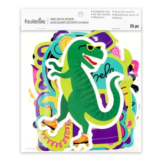 Groovy Dino Vinyl Die Cut Stickers by Recollections&trade; {8}