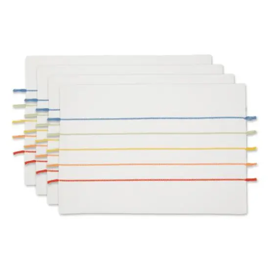 DII&reg; Stripe Tassel Placemats, 4ct. Rainbow {2}