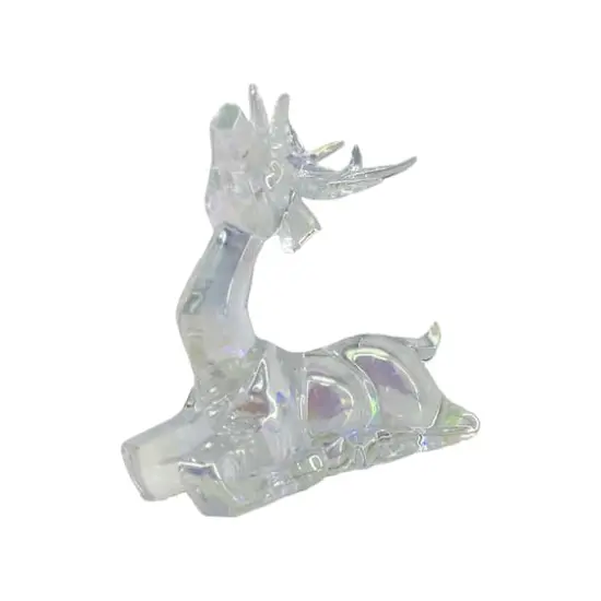 7.25" Clear Acrylic Sitting Reindeer Tabletop D&eacute;cor by Ashland&reg; {3}