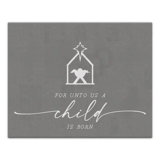 For Unto Us a Child is Born Canvas Wall Art {1}