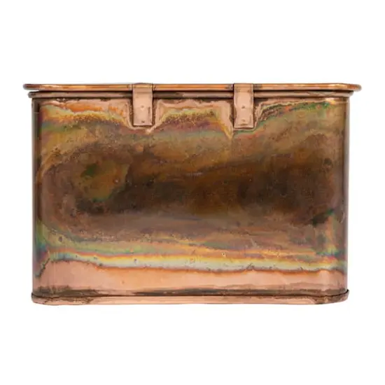 Hello Honey&reg; 7" Burnt Copper Finish Square Decorative Boxes Set {11}