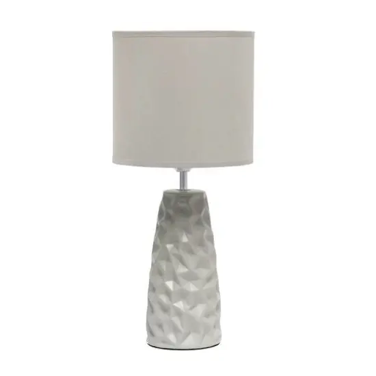 Simple Designs Sculpted Ceramic Table Lamp Gray {1}