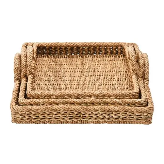 Hello Honey&reg; Decorative Water Hyacinth Tray Set {7}