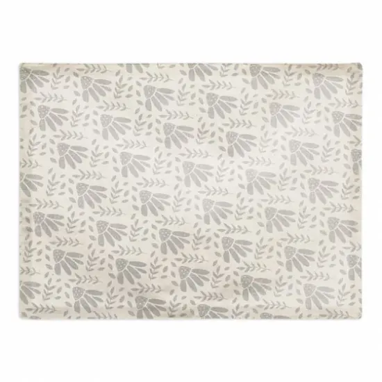 Simple Gray Florals 18" x 14" Cotton Twill Placemat {1}