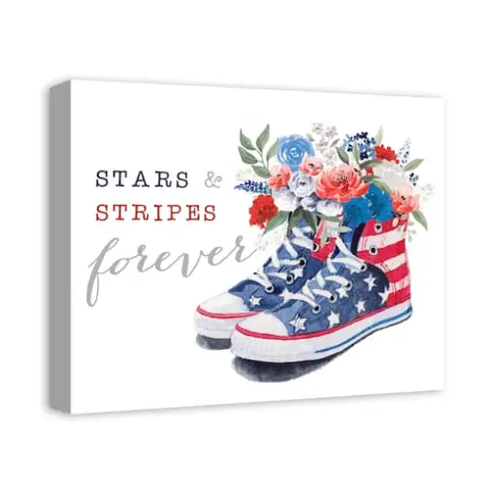 Stars and Stripes Sneakers Canvas Wall Art {3}